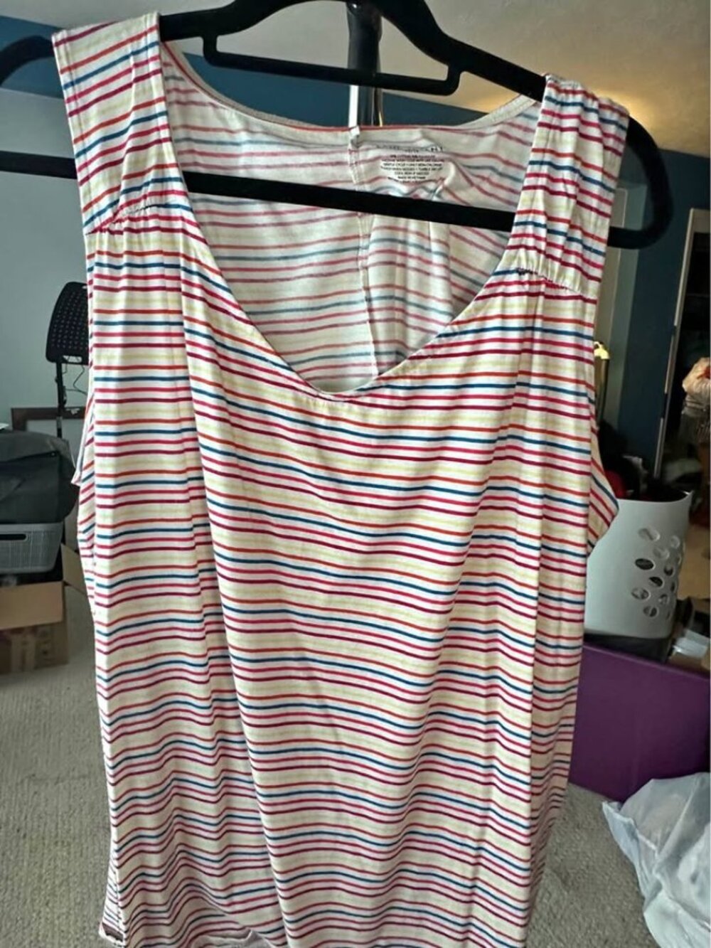 Lane Bryant Size 22/24 Multicolor Striped Sleeveless Tank Top
